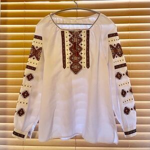 Embroidered White Blouse